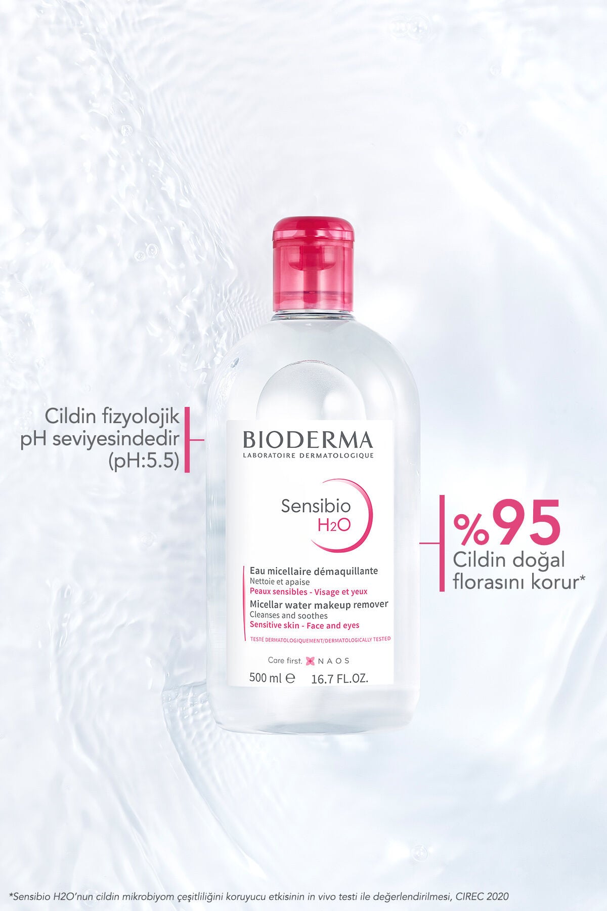 Bioderma Sensibio H2O Micellar Makyaj Temizleme Suyu 2'li Set Hassas ve Tüm Ciltler Yüz ve Göz Çevresi 500 m