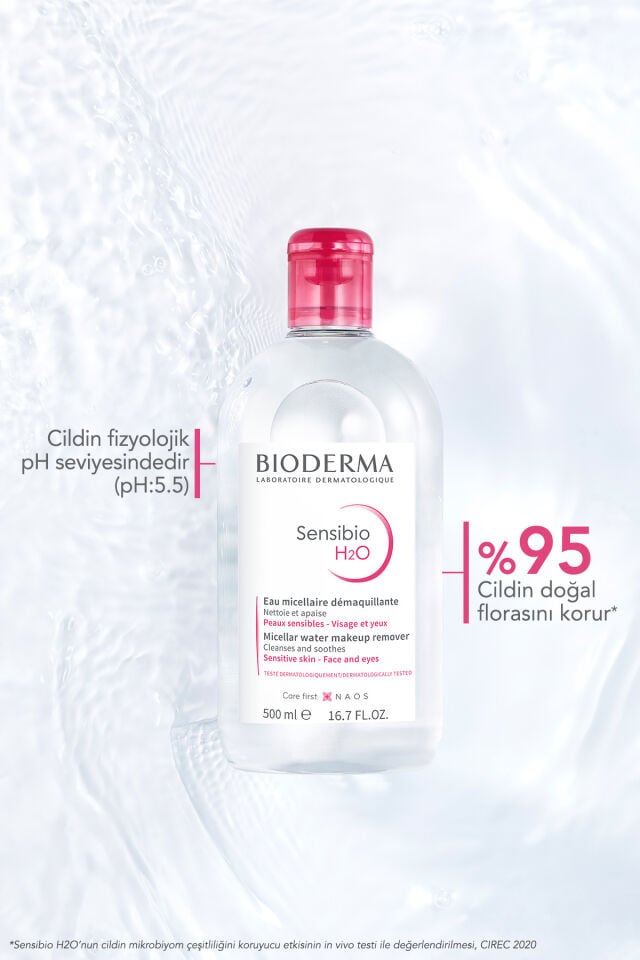 Bioderma Sensibio H2O Micellar Makyaj Temizleme Suyu 2'li Set Hassas ve Tüm Ciltler Yüz ve Göz Çevresi 500 m