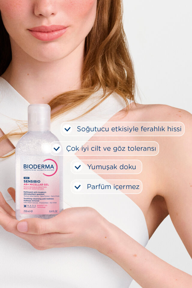 Bioderma Sensibio AR+ Rozasea ve Kızarıklık Eğilimli Hassas Ciltler Durulanmayan Temizleyici Misel Jel 250 ml