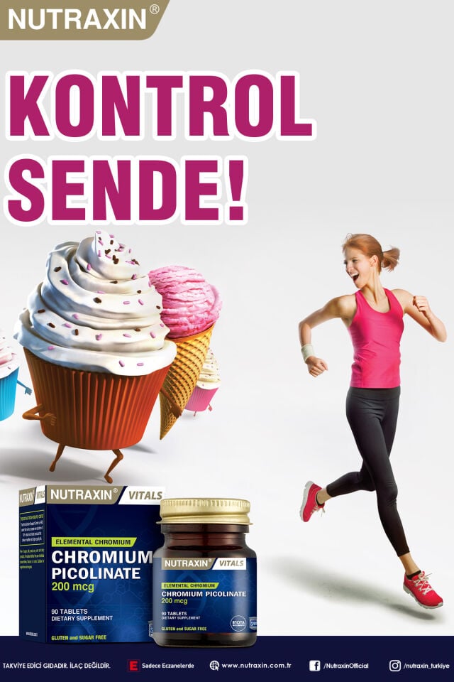Nutraxin Chromium Picolinate 200 Mcg 90 Tablet Krom Takviyesi