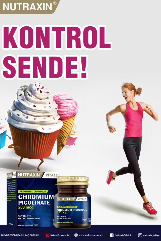 Nutraxin Chromium Picolinate 200 Mcg 90 Tablet Krom Takviyesi