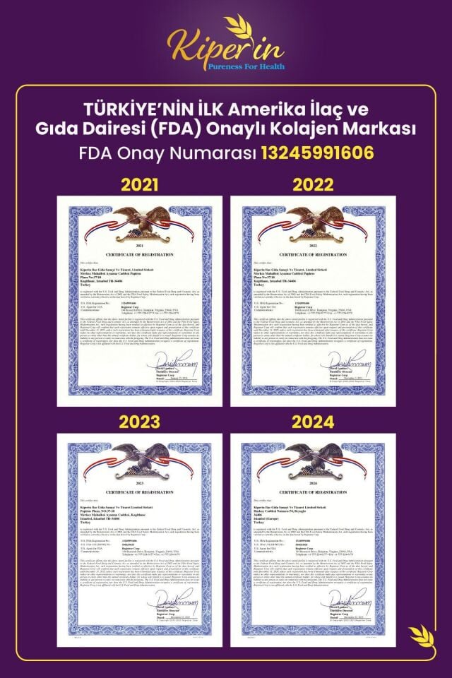Kiperin Collagen %100 Saf ve Doğal Mor & Çoklu Kolajen Peptitleri içeren Lipozomal Teknoloji Diyet Takviyesi (576gr)