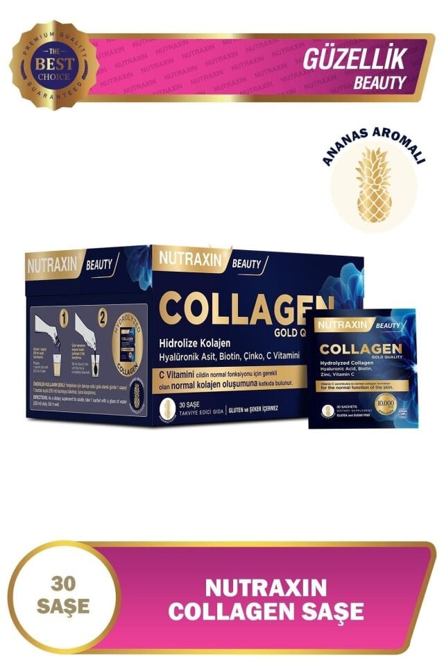 Nutraxin Collagen 30 Saşe 10.000 Mg Tip 1 Tip 3 Ananas Aromalı