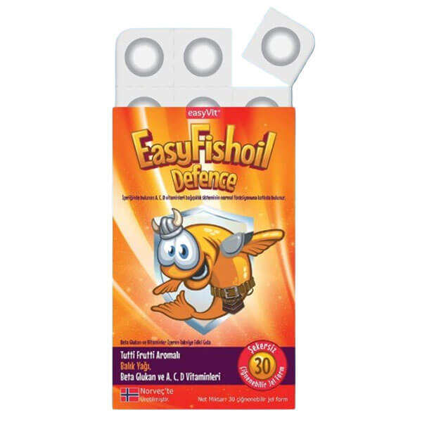 EasyFishoil Defence Karışık Meyve Aromalı 30 Jel Tablet
