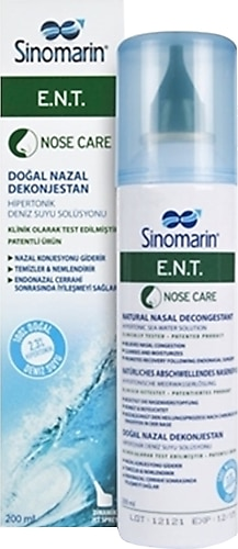 Sinomarin E.N.T. Deniz Suyu Burun Spreyi 200 ml