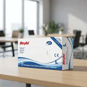 Beybi Muayene Eldiveni Pudrasız Nitril Siyah Large 100'lü