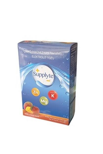 Supplyte Çinko Magnezyum Takviyeli Elektrolit Saşe Şeftali Mango Aromalı 8'li