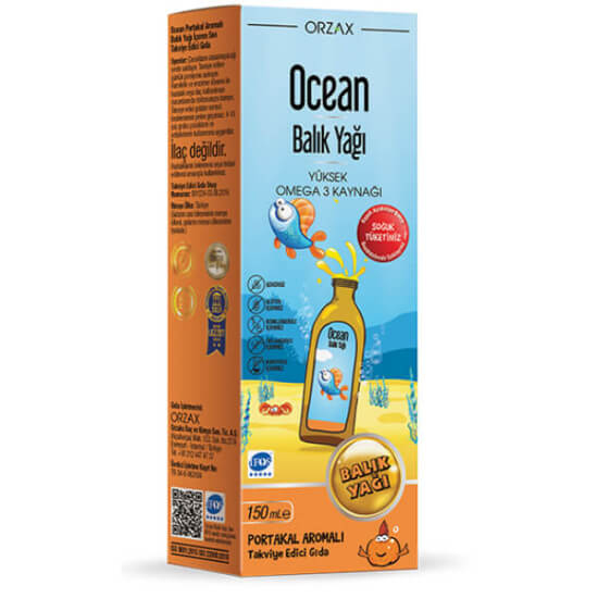 Ocean Omega 3 Portakallı Balık Yağı Şurubu 150 ml