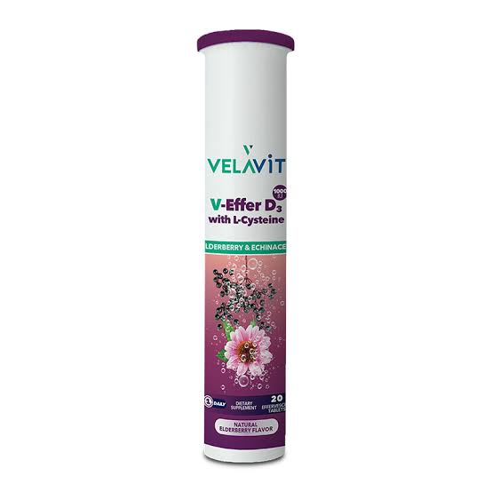 Velavit V-Effer D3 with L-Cysteine 20 Efervesan Tablet