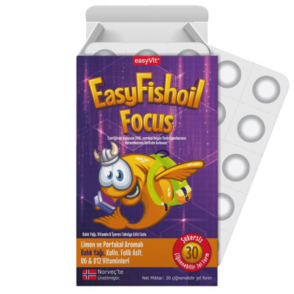 EasyFishoil Focus 30 Çiğneme Tableti