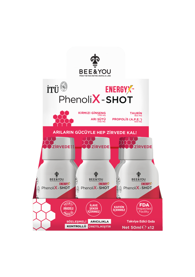 Bee & You Phenolix Energy x Shot Vitamin+Taurin 50 ml - 12'li Stant