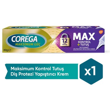 Corega Maksimum Güç Kontrol + Tutuş Diş Protezi Yapıştırıcı Krem 40 gr