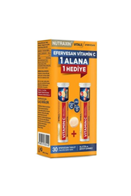 Nutraxin Vitamin C D Zinc 15+15 Efervesan Tablet - İkili Kofre
