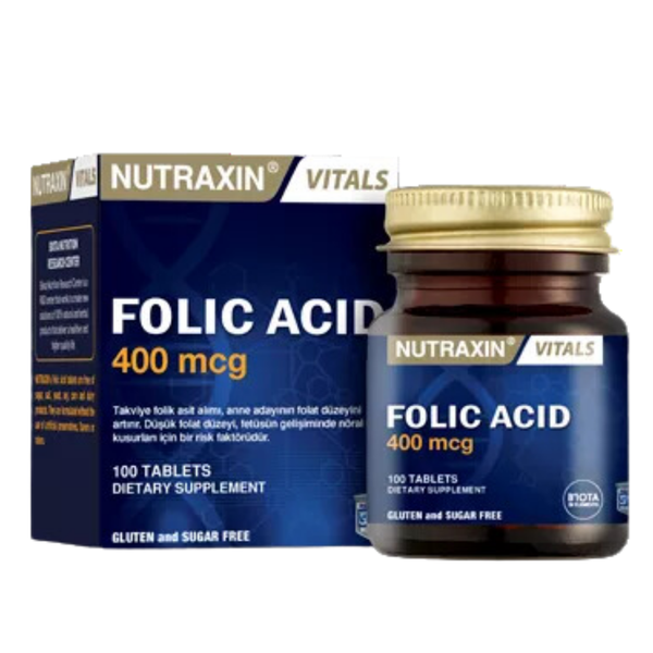 Nutraxin Folic Acid 400 mcg 100 Tablet