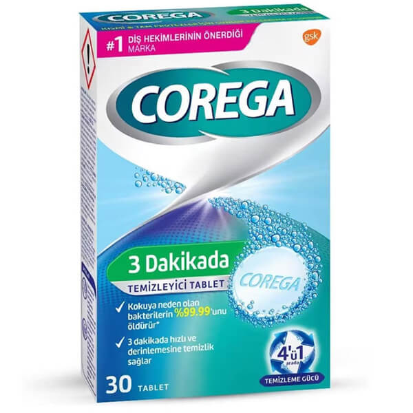 Corega 3 Dakikada Temizleyici 30 Tablet