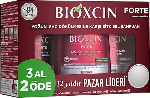 Bioxcin Forte Yoğun Saç Dökülmesine Karşı Bitkisel Şampuan 300 ml - 3 Al 2 Öde Özel Fiyat Etiketli