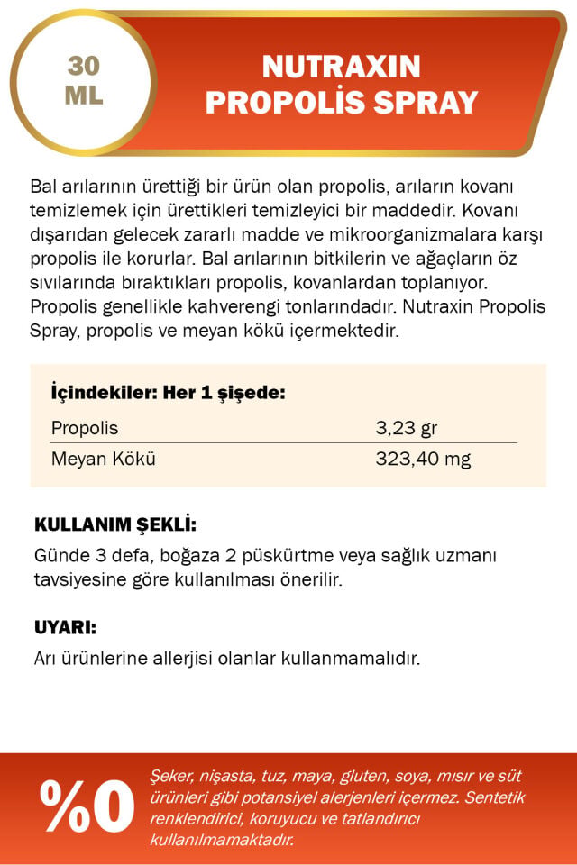 Nutraxin Propolis Sprey 30 Ml - Boğaz Spreyi