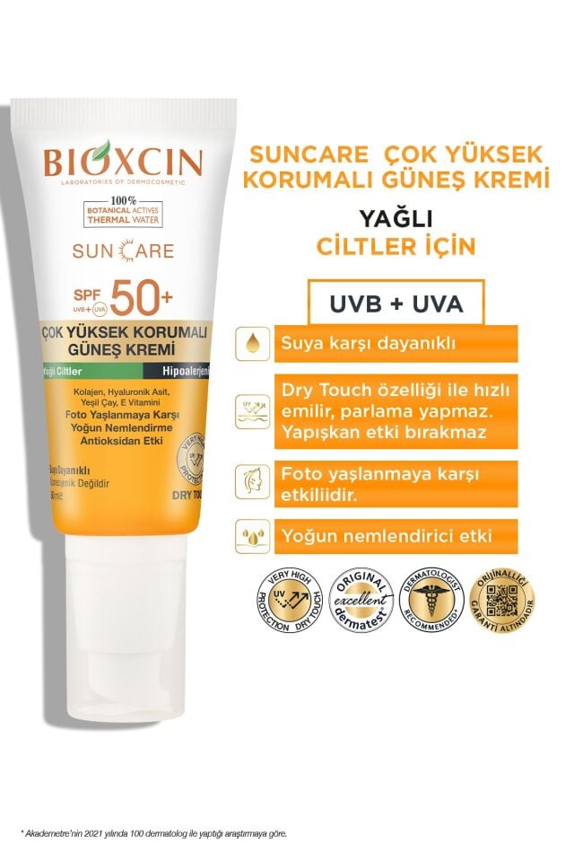 Bioxcin Sun Care Çok Yüksek Korumalı Yağlı Ciltler Için Güneş Kremi Spf 50+