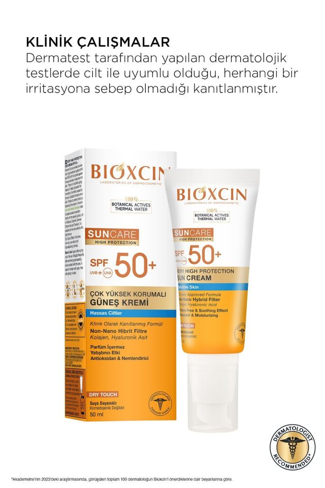 Bioxcin Sun Care Hassas Ciltler İçin Çok Yüksek Korumalı Güneş Kremi 50 SPF 50 Ml