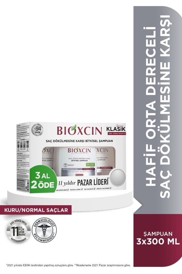 Bioxcin Genesis Kuru Ve Normal Saçlar Için Şampuan 3 X 300 ml
