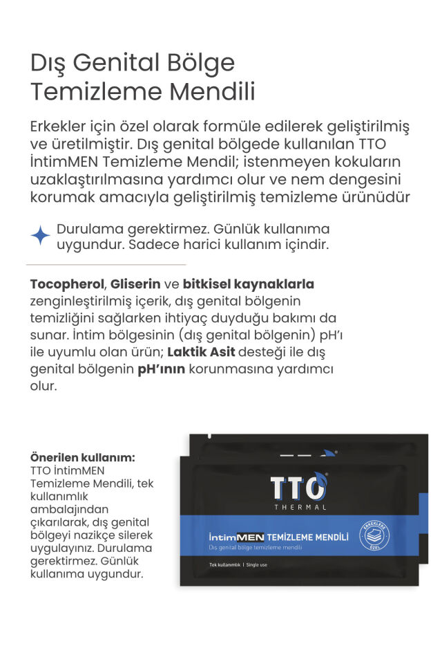 TTO Thermal Intimen Temizleme Mendili 12 Adet ( Kaşıntı, Koku, Mantar, )