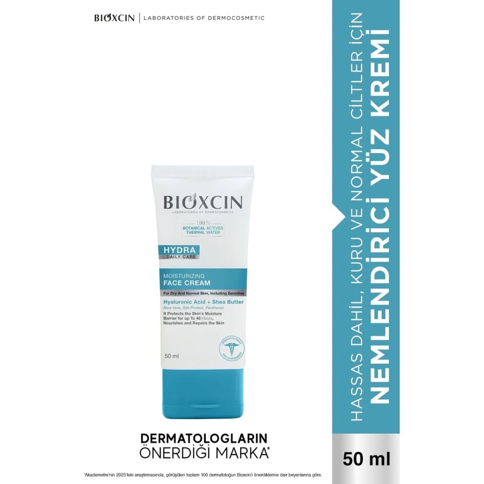 Hydra Normal ve Kuru Ciltler Nemlendirici Yüz Kremi 50 ml – Shea Yağı ve Hyaluronik Asit