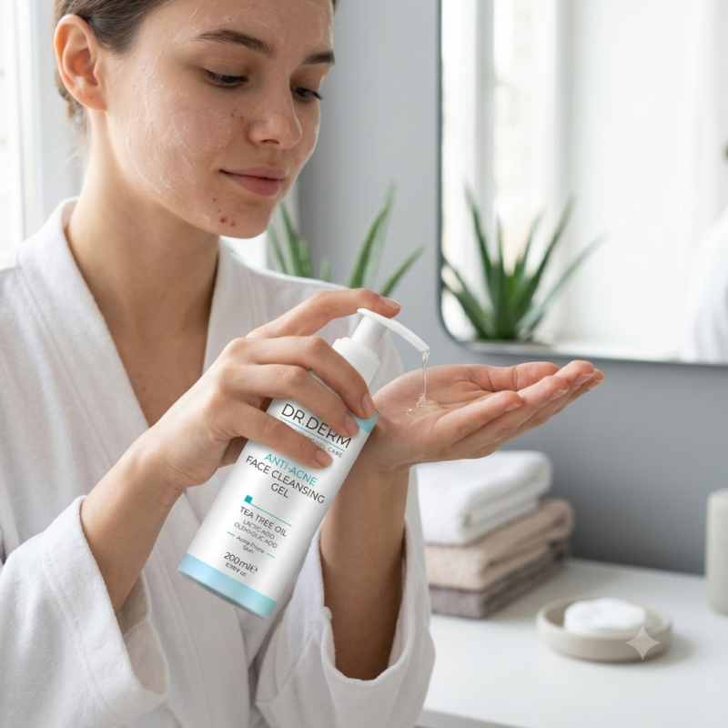 Dr. Derm Anti-Acne Akneli Ciltler İçin Yüz Temizleme Jeli 200 ml