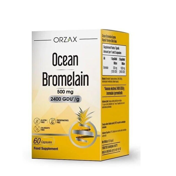 Ocean Orzax Ocean Bromelain 500 MG 2400 GDU/g 60 Kapsül