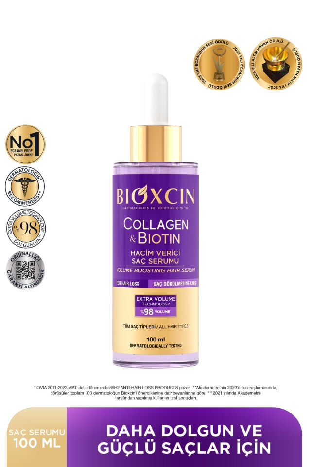 Bioxcin Collagen & Biotin Ekstra Hacim Serumu 100 Ml - Kolajen Biotin İnce Seyrek Saçlar