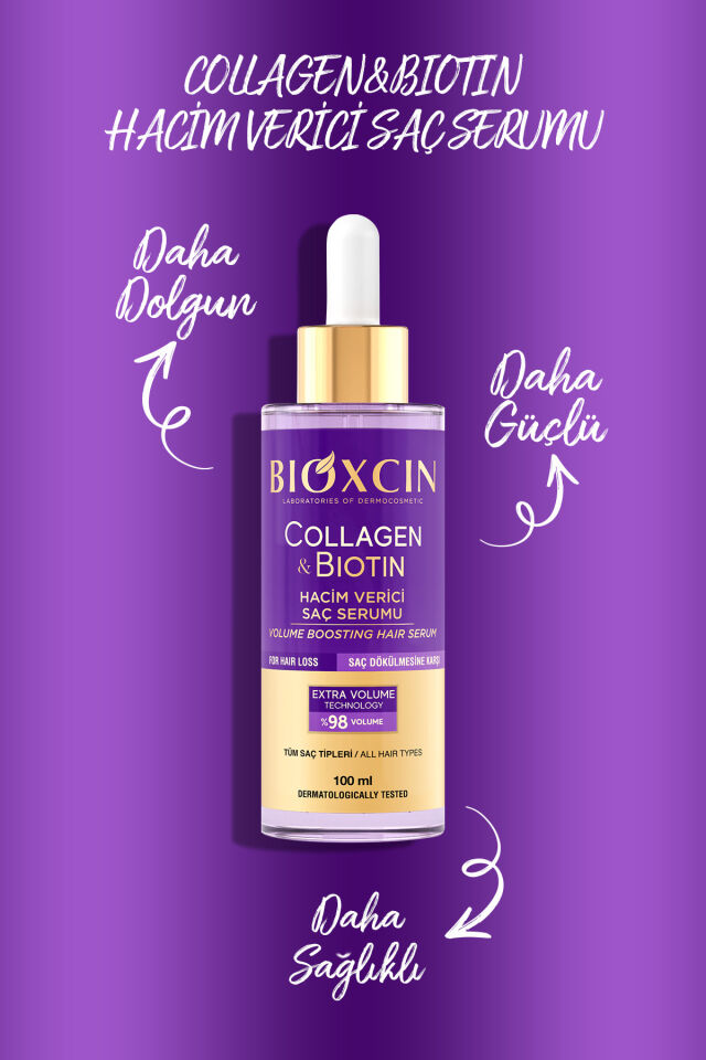 Bioxcin Collagen & Biotin Ekstra Hacim Serumu 100 Ml - Kolajen Biotin İnce Seyrek Saçlar