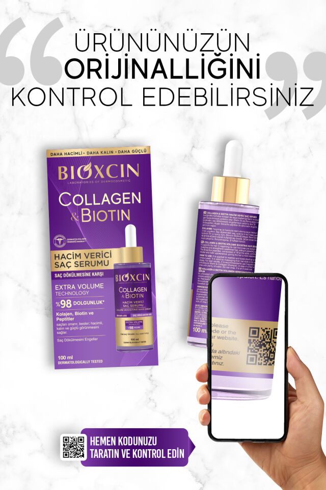 Bioxcin Collagen & Biotin Ekstra Hacim Serumu 100 Ml - Kolajen Biotin İnce Seyrek Saçlar