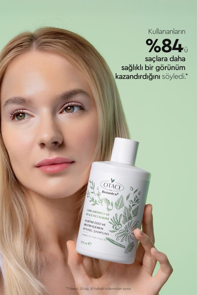 Otacı Botanics + Canlandırıcı & Besleyici Bakım - 10 Bitki Özü ve Biotin İçeren Bitkisel Şampuan