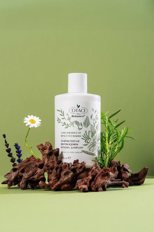 Otacı Botanics + Canlandırıcı & Besleyici Bakım - 10 Bitki Özü ve Biotin İçeren Bitkisel Şampuan