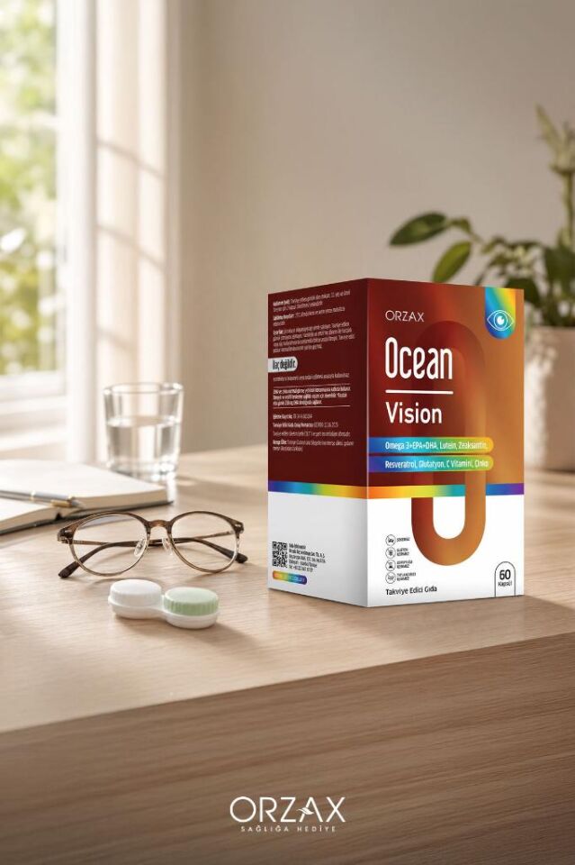 Ocean Ocean Vision Omega 3 + EPA & DHA, Lutein, Zeaksantin, Resveratrol, Glutatyon, C Vitamini, Çinko 60 Kapsül
