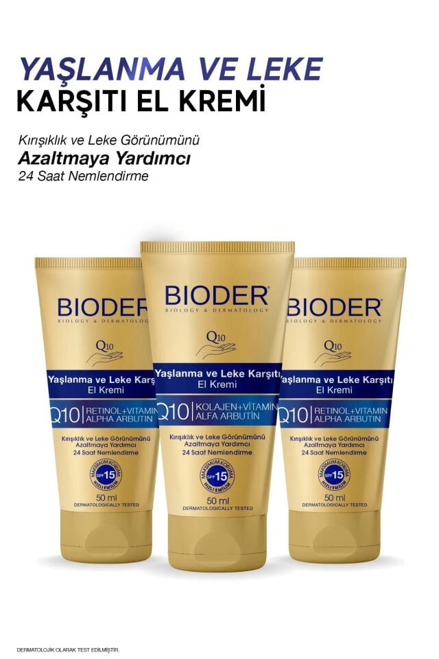 Bioder Yaşlanma Karşıtı Leke ve El Kremi 50 ml