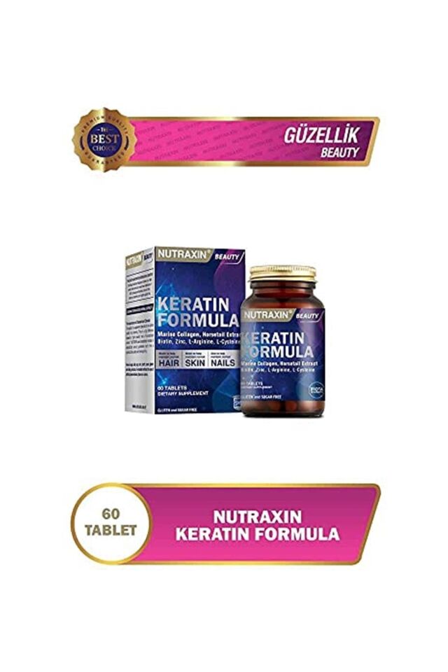 Nutraxin Keratin Formula 60 Tablet - Saç Bakım Vitamini