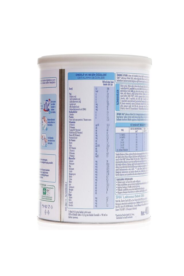 SMA Laktozsuz Bebek Sütü 400 gr 0-6 Ay ( 1 ADET )