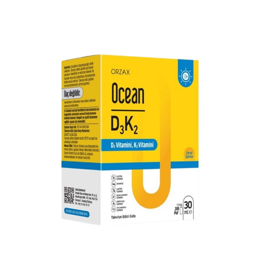 Ocean Orzax Ocean Vitamin D3 K2 Sprey 30 ml