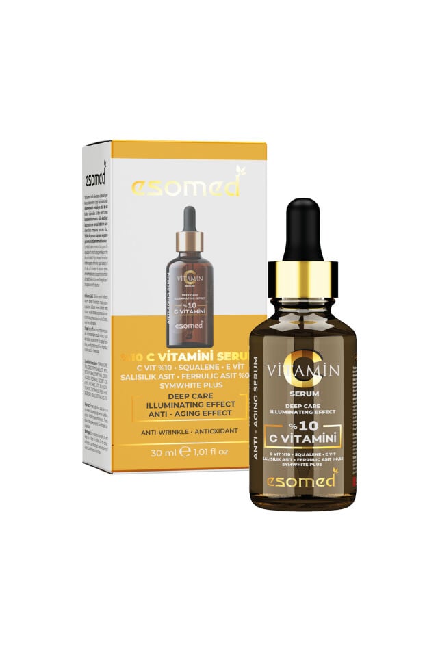 Esomed Kırışıklık Karşıtı C Vitamini Serum C VİT %10, SQUALENE, E VİT, SALİSİLİK ASİT, FERULİK ASİT %0,50