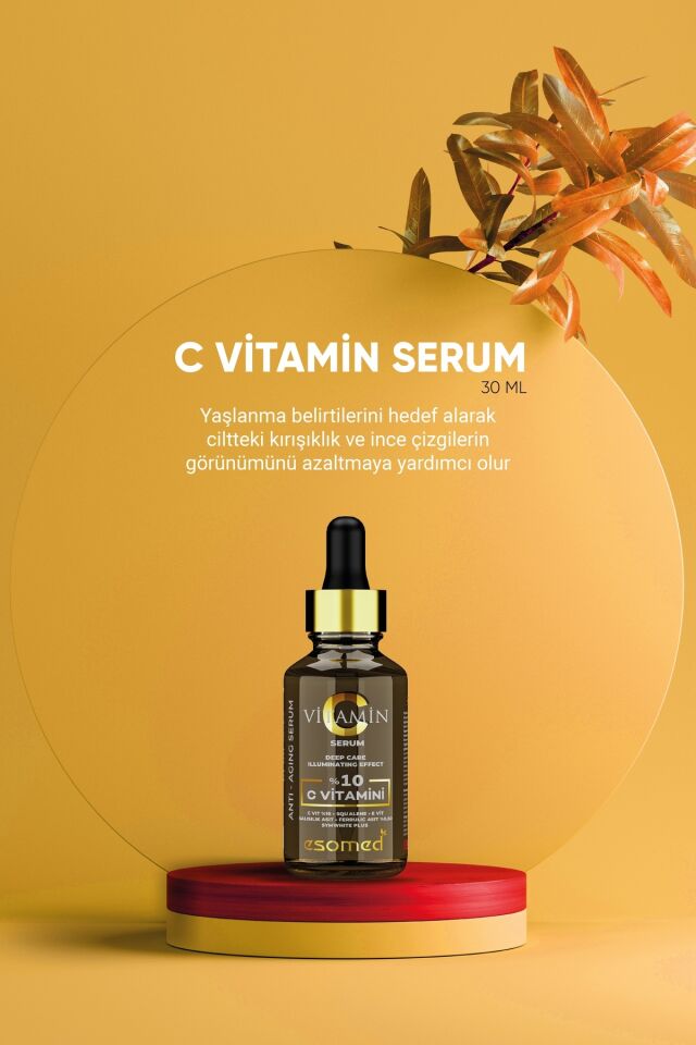 Esomed Kırışıklık Karşıtı C Vitamini Serum C VİT %10, SQUALENE, E VİT, SALİSİLİK ASİT, FERULİK ASİT %0,50